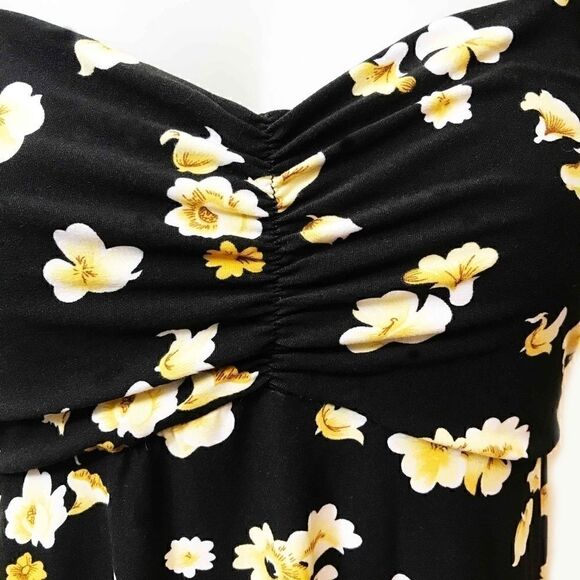 black And Yellow Floral Knit Dress - Picture 4 of 6